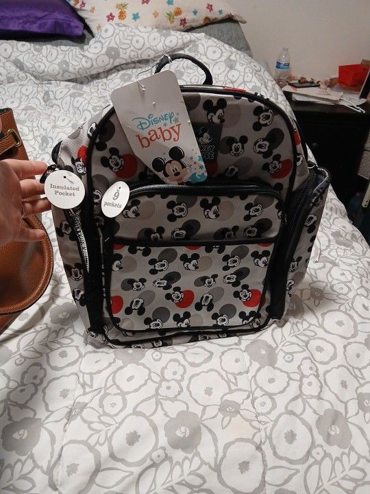 NEW MICKEY MOUSE MULTI PIECE DIAPWR BAG SET