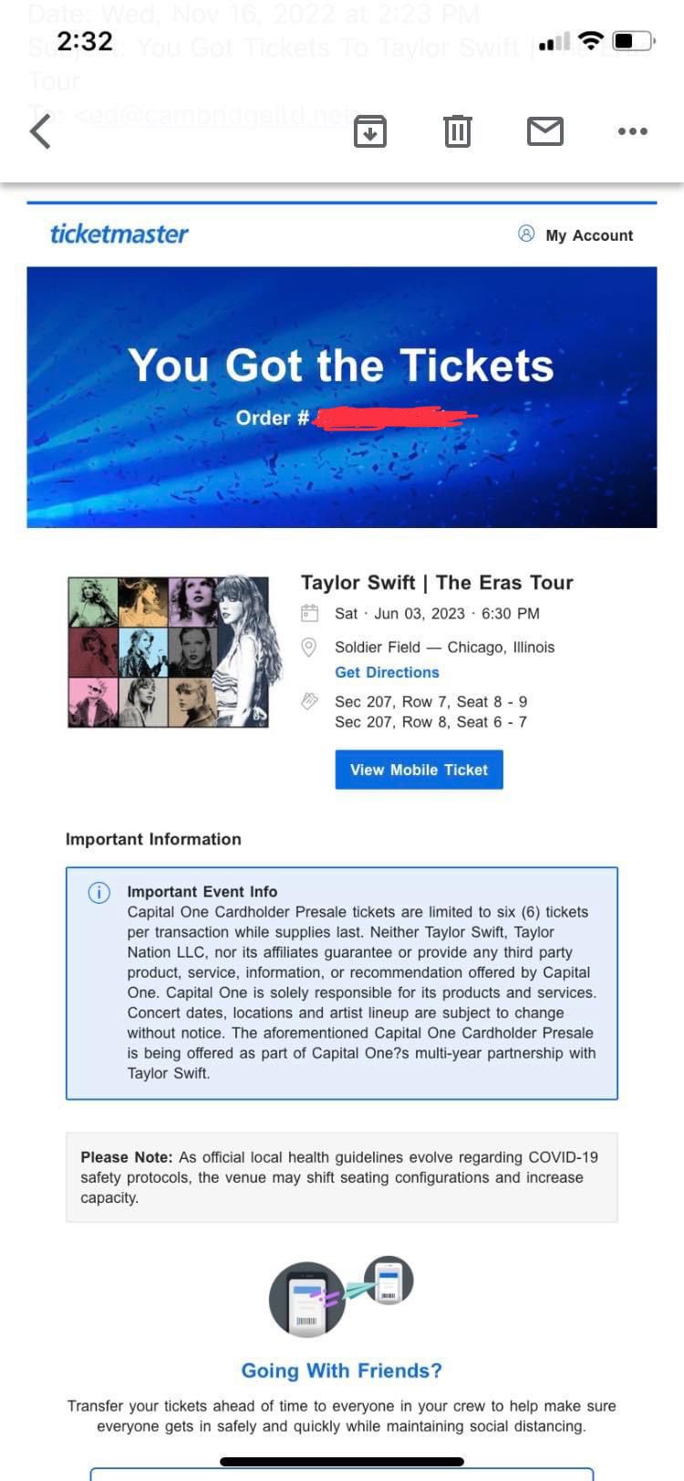 Taylor Swift The Eras Tour Tickets (legit)