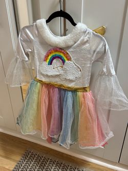 Girls rainbow unicorn princess dress/costume