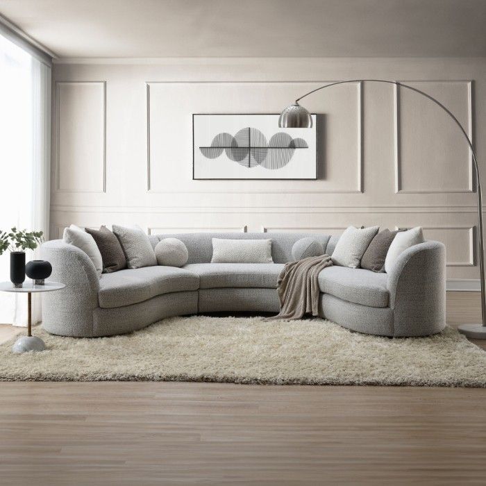 Brand New Grey Super Plush Sectional Sofa (Pillows Included)
