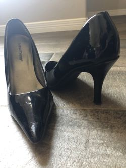 Shiny black heels
