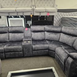 Grey Sectional Reclining Couch