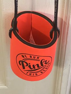 Victoria's Secret Pink ORANGE Loozie Koozie Drink Holder Water Bottle Lanyard