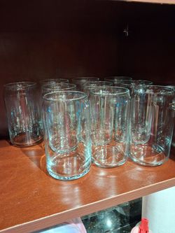 Set of 10 Soda Can Clear Drinking Glasses