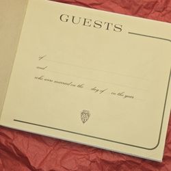 Gucci Wedding Guest Book Vintage Leather Italy, White, 9"x7" Unused