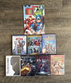 SUPERHERO DVDS + BOOKS COLLECTION (LOT OF 8+ )