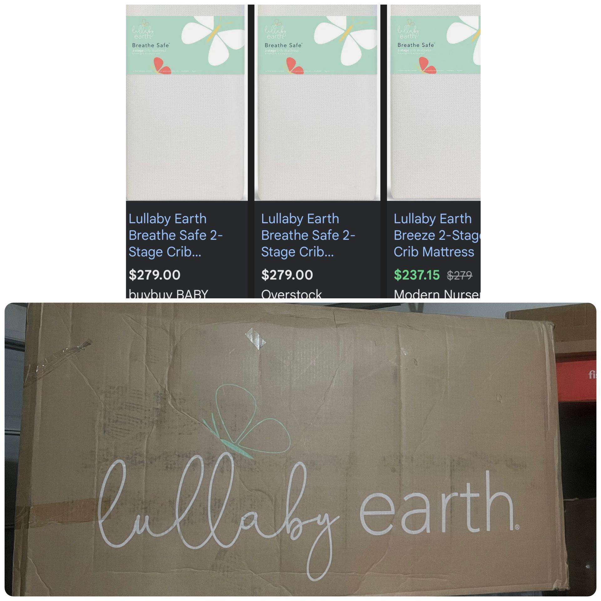 Lullaby Earth Breathe Safe 2-Stage Crib Mattress