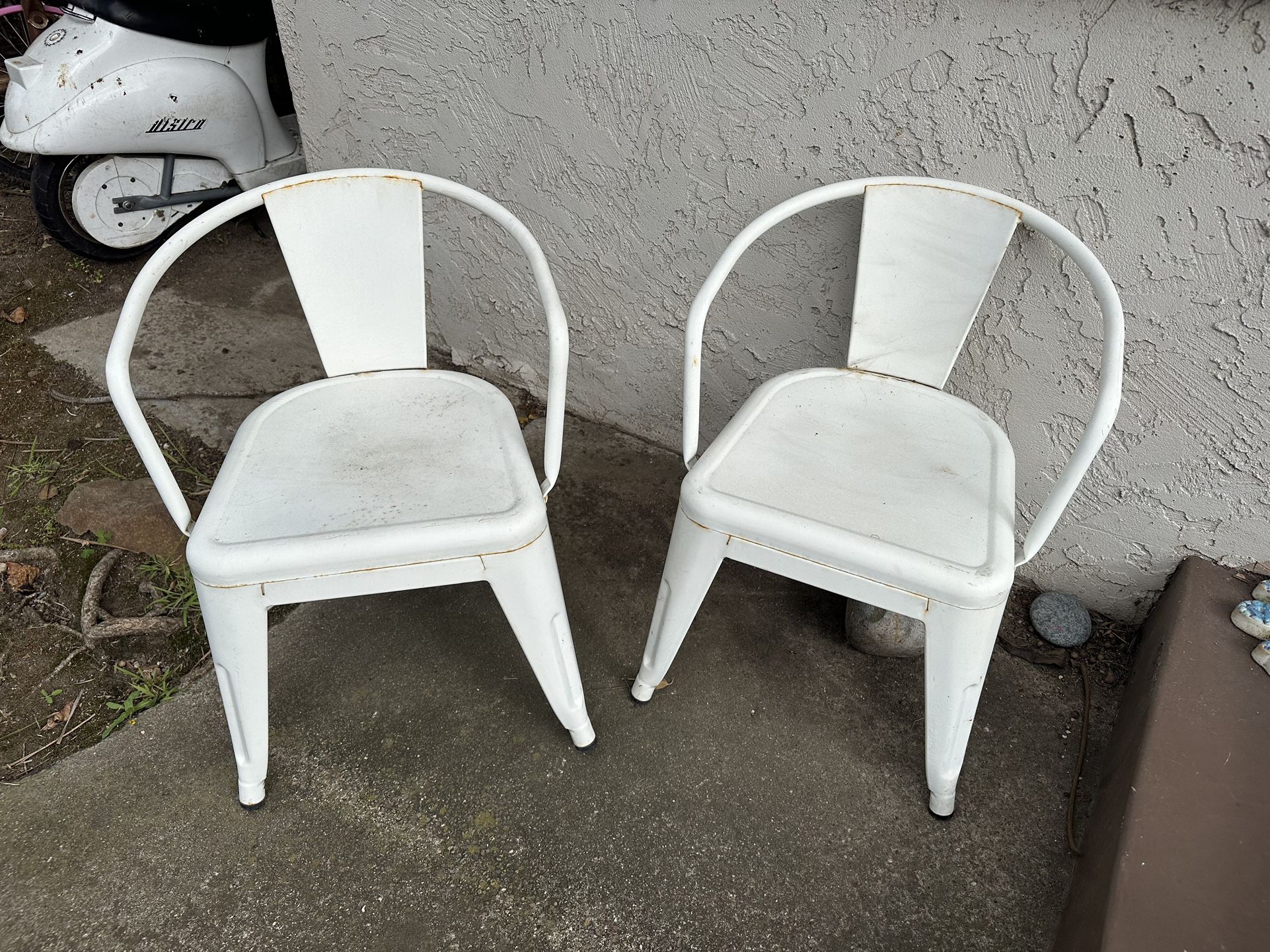 Vintage Metal Outdoor Kids Chairs