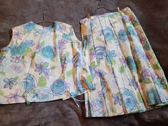 Vintage Sleeveless Top & Pleated Skirt.