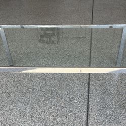 Modern coffee table – chrome and glass – 42 x 24 x 16” high