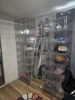34 clear display shoe boxes