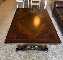 Large Cherry Wood Coffee Table