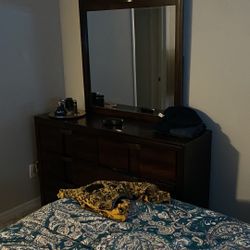 Dresser, Bed Frame And Night Stand 
