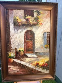 Large Hand-Painted Floral Courtyard