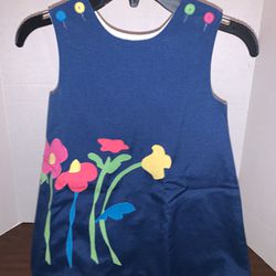 Chocolate Soup Navy Floral Easter Spring Dress Little Girl Toddler Size 4