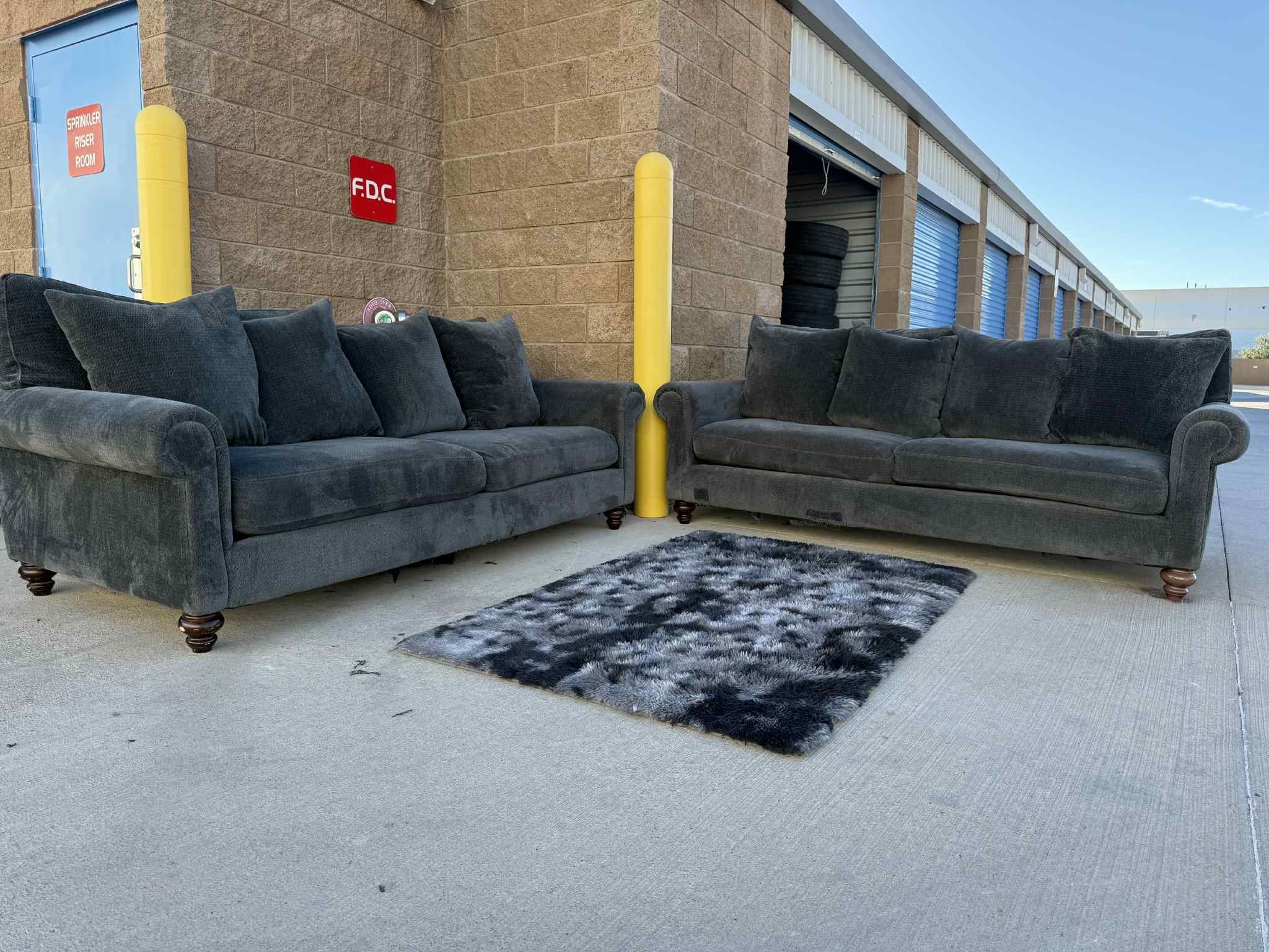 Set Couches Dark Gray 
