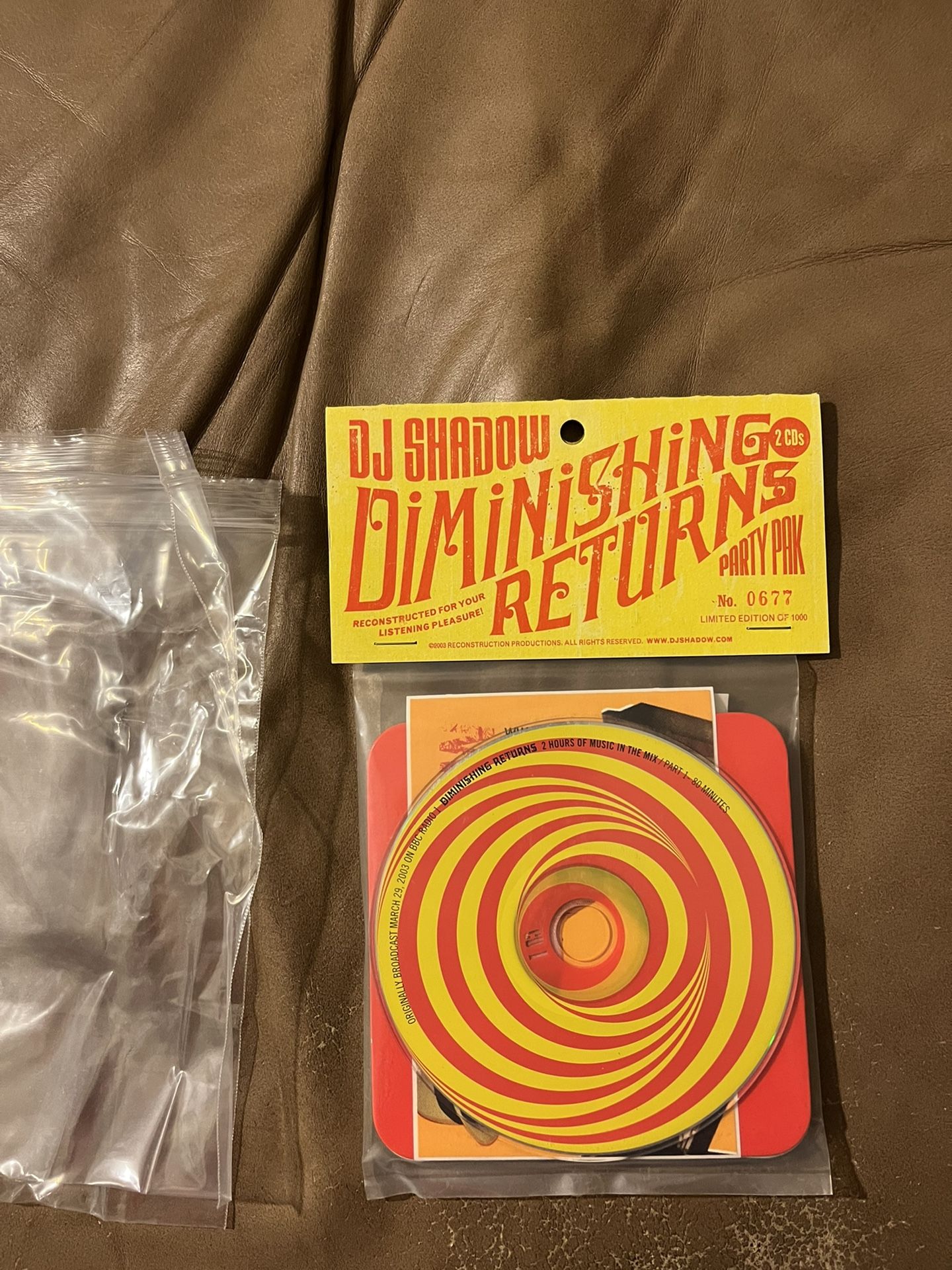 DJ Shadow Diminishing Reurns EXTREMELY RARE!