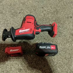 Brand-new Bauer 20v Brushless Sawzall With 5ah Batterey And USB Batterey Adapter