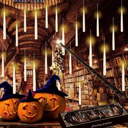 Floating Candles with Wand, 24pcs Hanging Candles, Flickering Flameless Floating Lights, Warm White Floating LED Candles with Remote for Party, Hallow