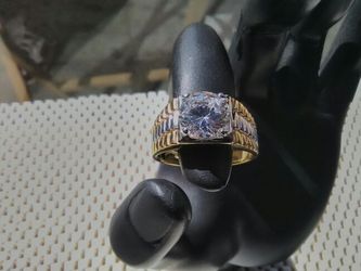 14k gold-plated CZ ring size 10