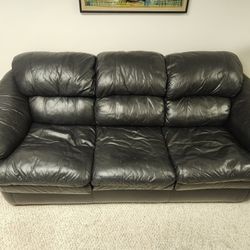 Leather Sofa Queen Sleeper Couch 