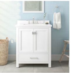 allen + roth Ronald 30-in White Undermount Single sink Bathroom