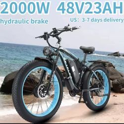 Keteles K800 Electric Bicycle 2000W Dual Motor Drive 48V23AH Mountain Off-road E Bike Hydraulic Brake 26*4.0 Inch Fat Tire Electric Bike