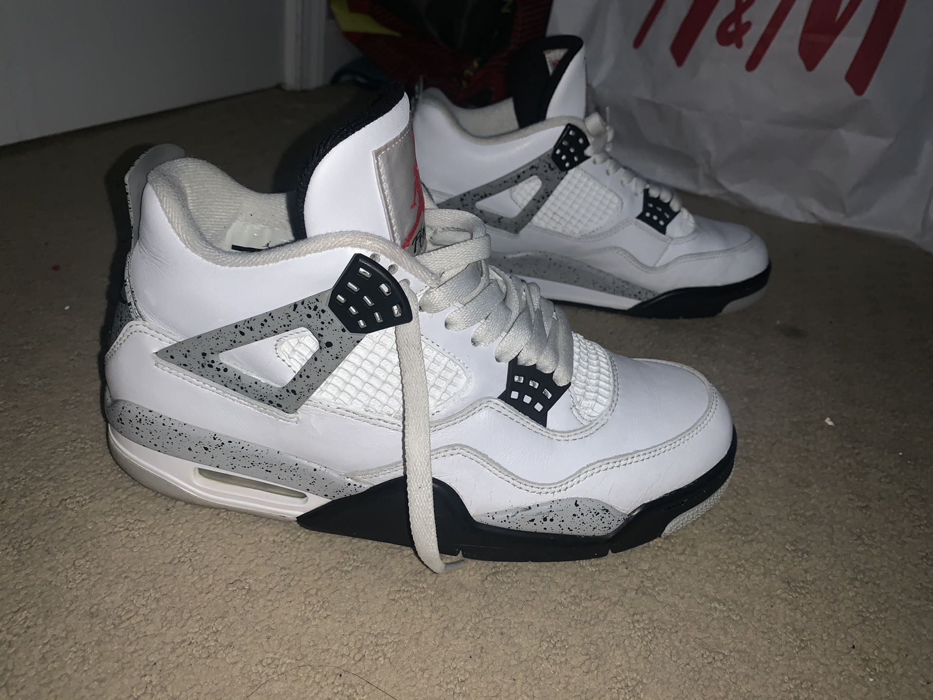 Jordan 4 White Cement (2016) With Nike Air Size 8