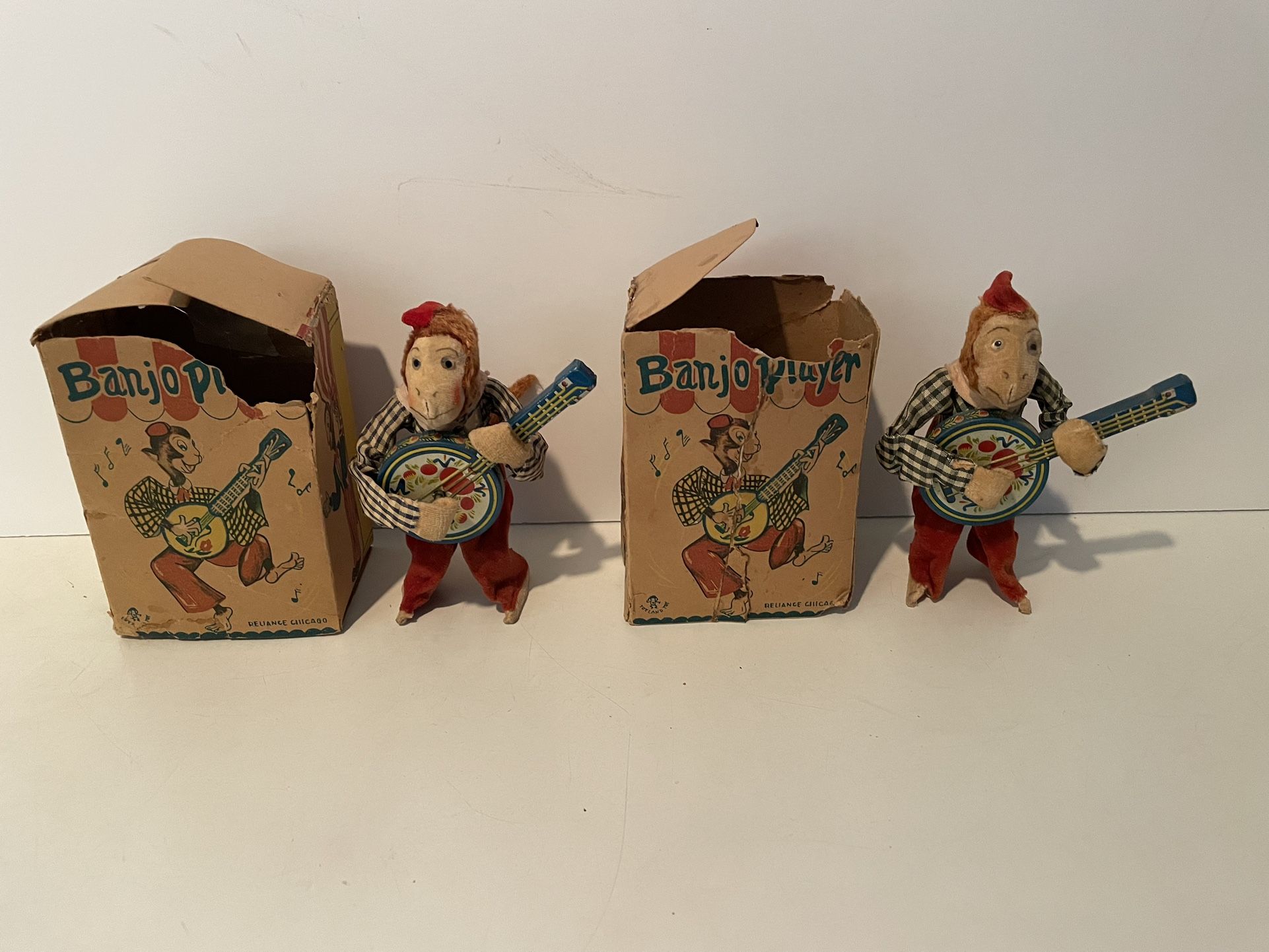 BANJO PLAYER MONKEY VINTAGE WINDUP