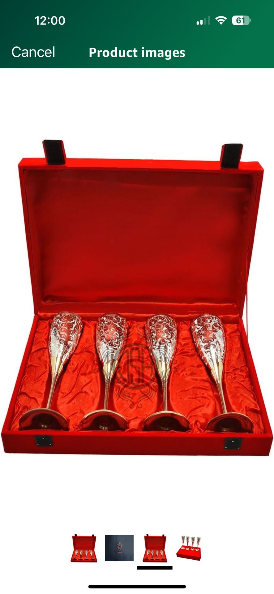 Beautiful Silver Plated Wine Glass/ Champagne