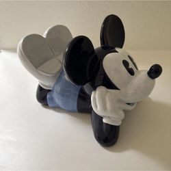Vintage Disney BLUE Mickey Mouse Laying Cookie Jar RARE Ceramic