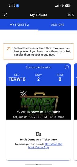 WWE Money in the bank tickets