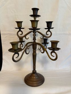 Vintage 9-Arm Brass Candelabra