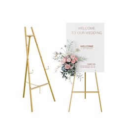 Gold Easel Stand for Sign, Wedding Sign 4-Tier Adjustable Art Easel for Painting, Heavy Duty Easel 1pack