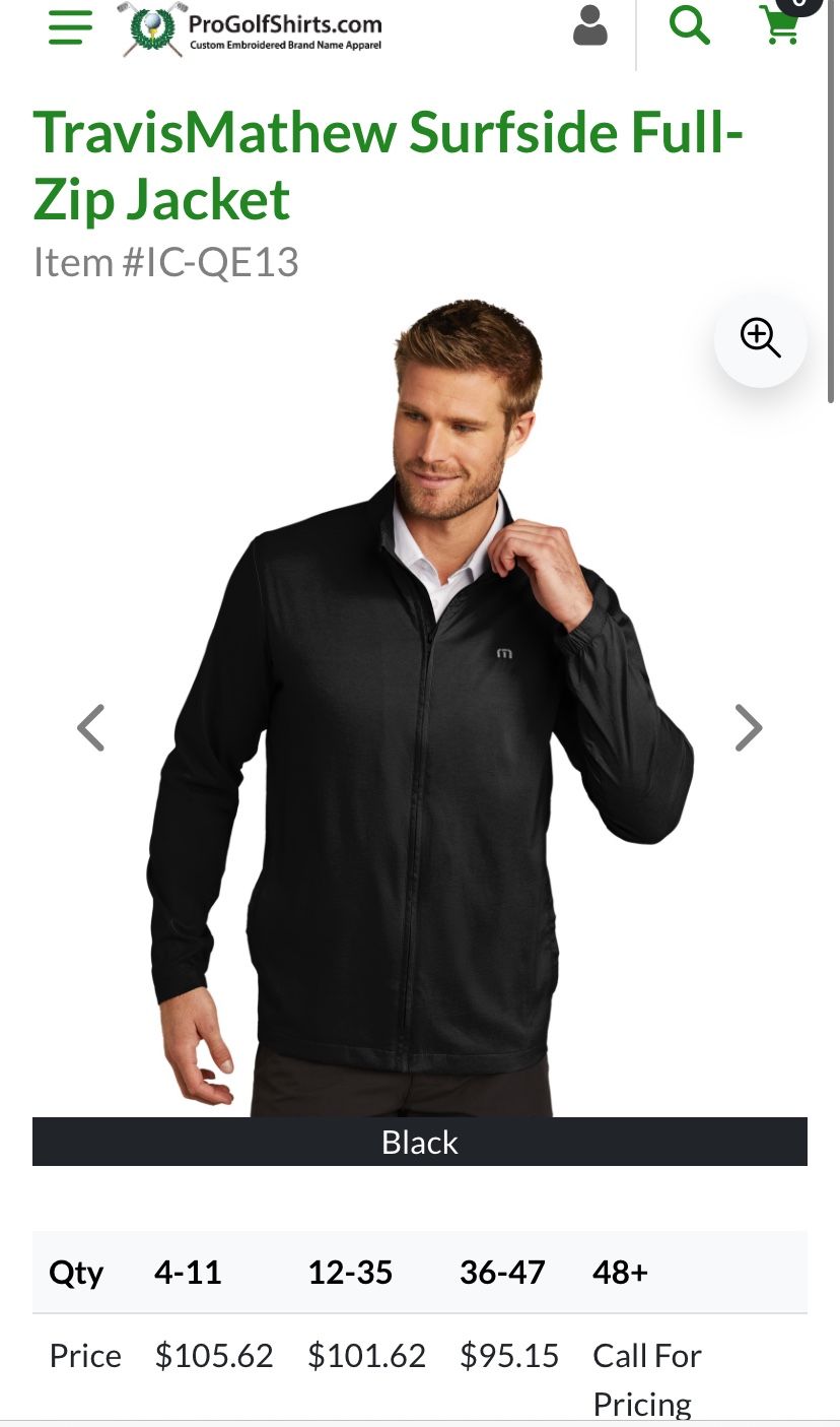 New Travis Matthew’s Surfside Full Zip Jacket Lightweight Golf Black NWT XXL