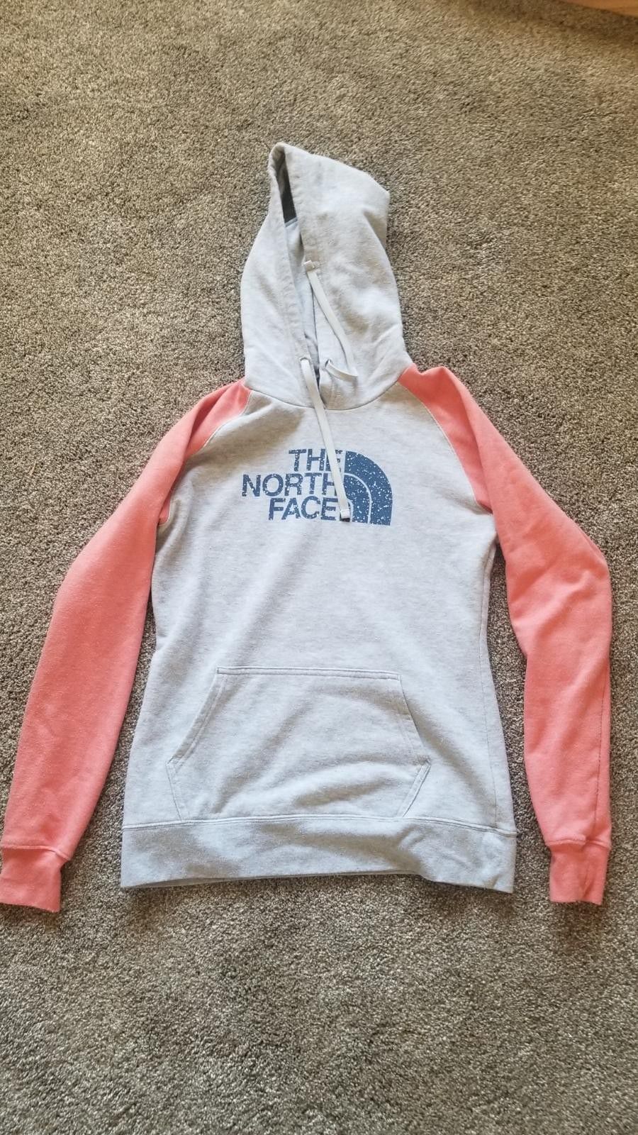 Women's North Face Hoodie, Gray And Pink Size S