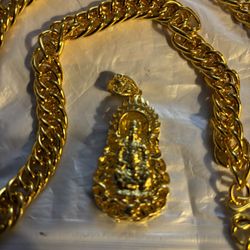 Gold 999% Neck Lace And Pendant 