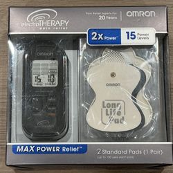 Omron Electrotherapy Max Power Pain Relief with 2 Standard Pads Sealed Box NIB