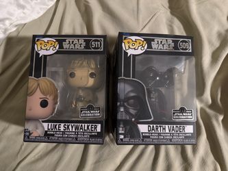 Star Wars Celebration 2022 Funko Pops #509 #511 Darth Vader Luke Skywalker