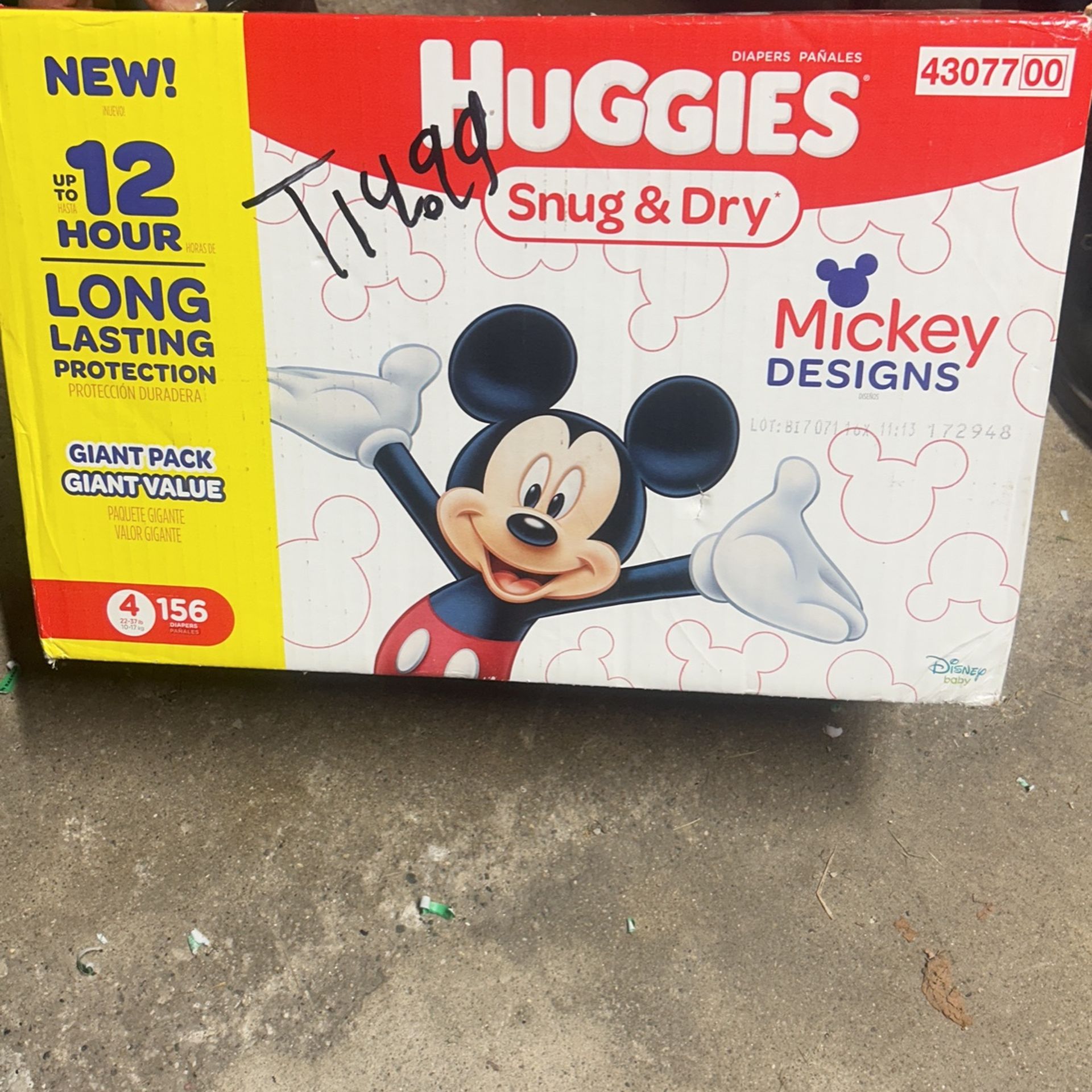 Huggies Snug & Dry Size 4 156 Count Diapers New In Box
