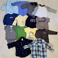 Boy's Clothes Sleepers,  - Size 6 months - Onesies, Light Jacket And Dress Shirts