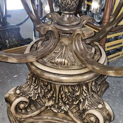 Gothic Antique Marble Glass Top Table