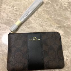 Coach Wristlet w/ Signature Canvas Style