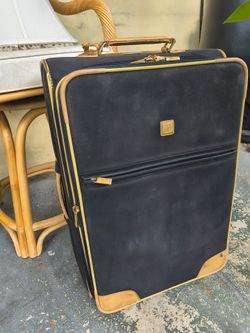 vintage Diane von Furstenberg DVF black canvas with tan faux leather trim