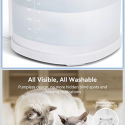 🔥Brand new🔥 Pumpless Cat Water Fountain, 2L/67oz E1 Automatic Cat Water Dispenser for Cats & Dogs MagDrive™ Technology Dual Mode Dispensing, No Clea