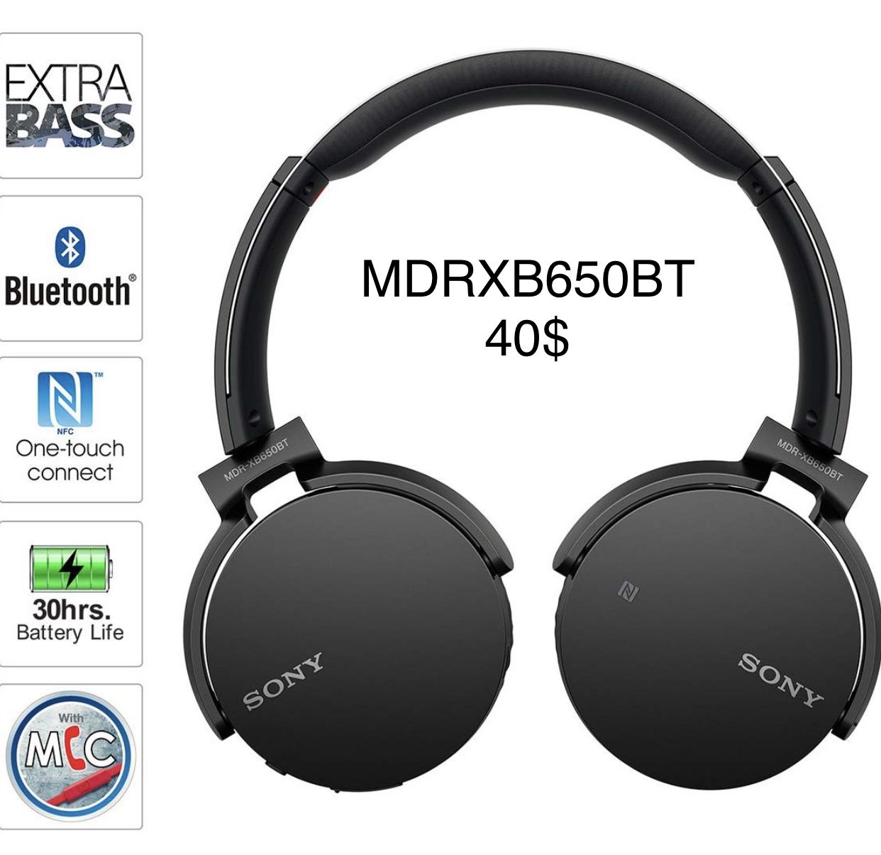 NEW Sony MDRXB650BT Extra Bass Headphones