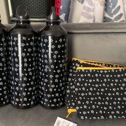 Steel Water Bottle w/ Matching Pouch Set