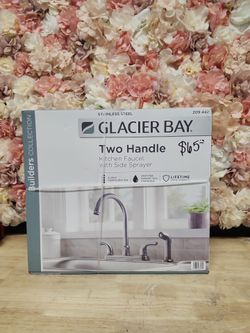 Glacier Bay
Builders Double Handle Standard Kitchen Faucet with Side Sprayer in Stainless Steel