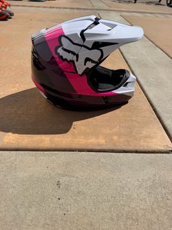 Fox Racing Motocross Helmet Pink and White