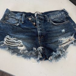 Free People Distressed Denim Shorts